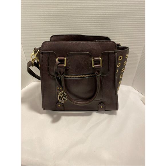 Original London Fog Brown hand bag simulated leather with Gold Tone hardware - Picture 1 of 16